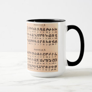 Tasse Alphabet arménien