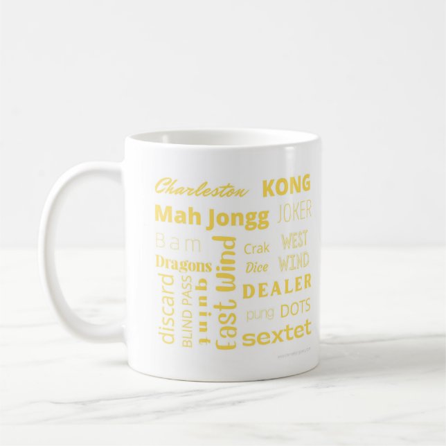tasse américaine Mah Jongg en jaune (Gauche)