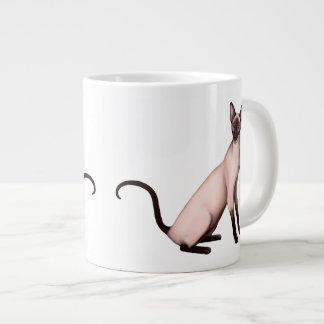 Tasse amicale d'éléphant de chat siamois