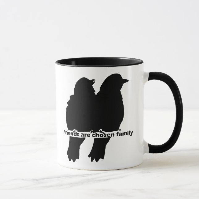 Tasse Amis choisis Family Bird Silhouette Citation (Droite)