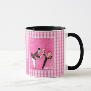 Tasse Amour. Art Déco Cadeau de la Saint-Valentin