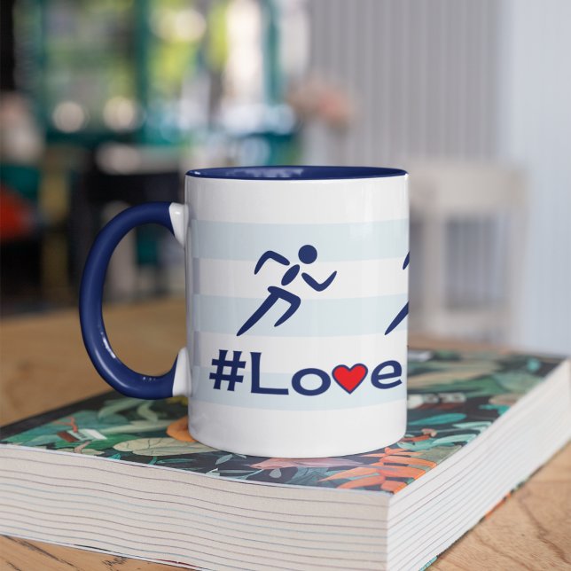 Tasse Amour avec slogan bleu (Créateur téléchargé)