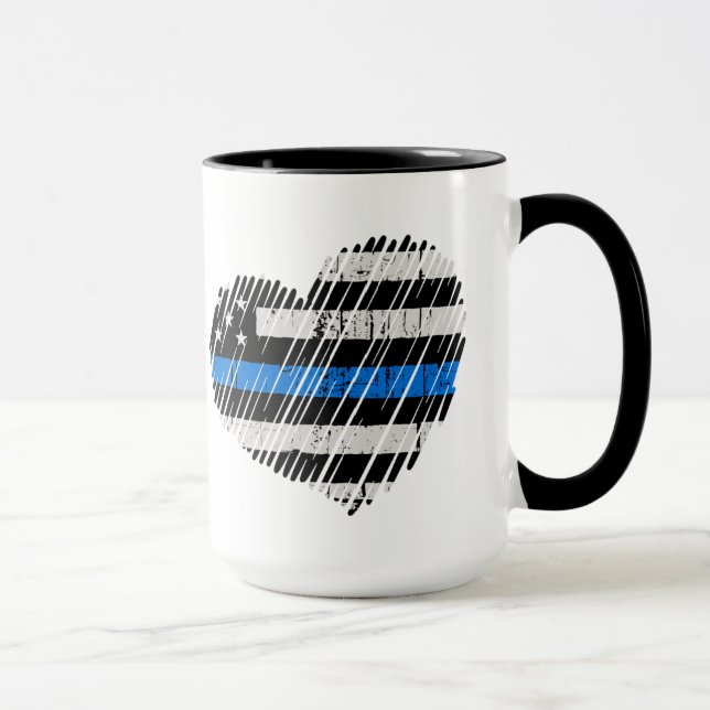 Tasse Amour de la ligne bleue (Droite)