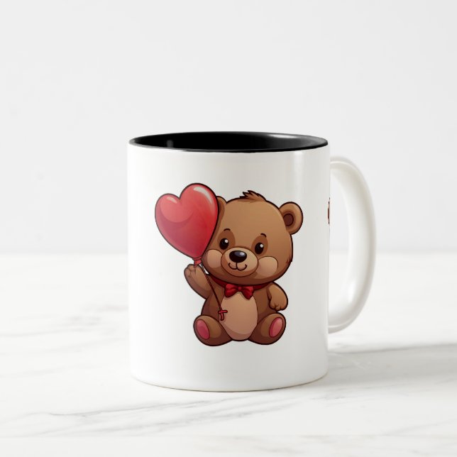 Tasse Amour Ours - Ballon Cœur (Devant droit)