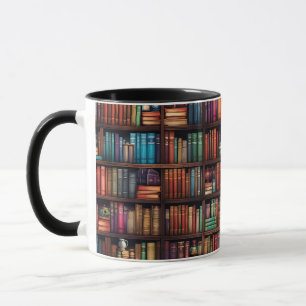 Tasse Amoureux de Livres Étagères de Bibliothèque