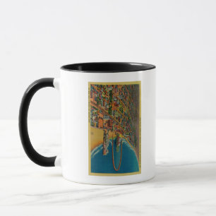 Tasse Amphithéâtre, plage, et pilier d'arc-en-ciel