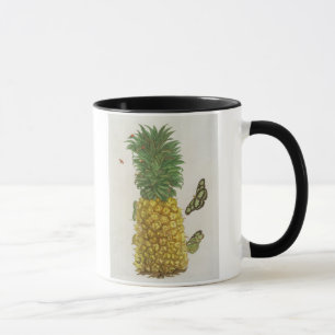 Tasse Ananas avec la chenille et les papillons (main-c