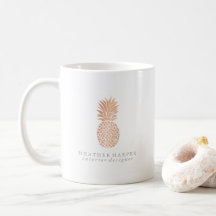 Tasse - ananas rose d'or