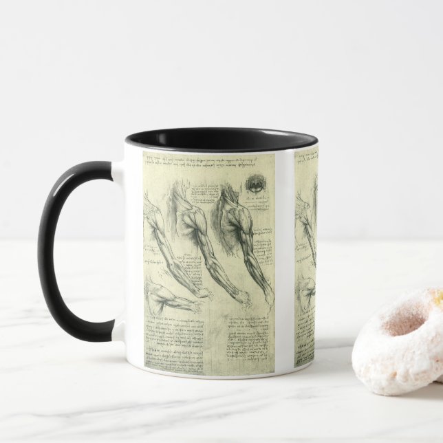 Tasse Anatomie du bras et de l'épaule par Léonard de Vin (Avec donut)