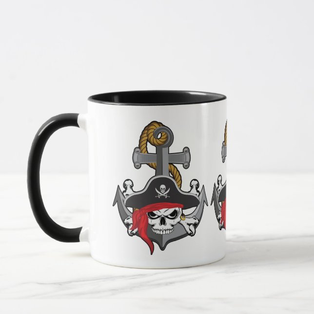 Tasse Ancre du crâne pirate (Gauche)
