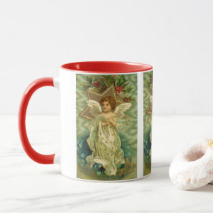 Tasse Ange de Noël victorien avec une étoile dorée vinta