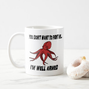 Tasse animale de calembour de poulpe armé bon