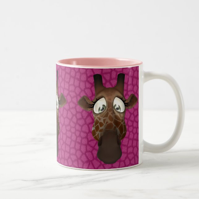 Tasse animale rose de motif de fourrure de visages (Droit)