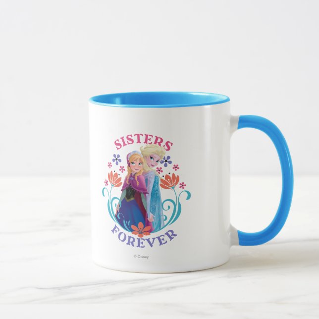 Tasse Anna et Elsa | Soeurs aux fleurs (Droite)