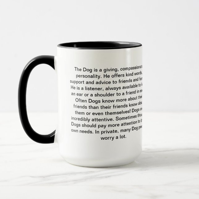 Tasse Année du chien - zodiaque chinois (Gauche)