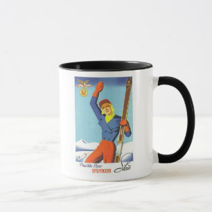 Tasse Annonce de ski vintage