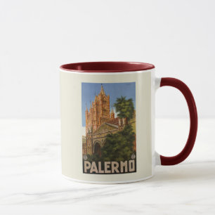 Tasse annonce italienne vintage de voyage de Palerme