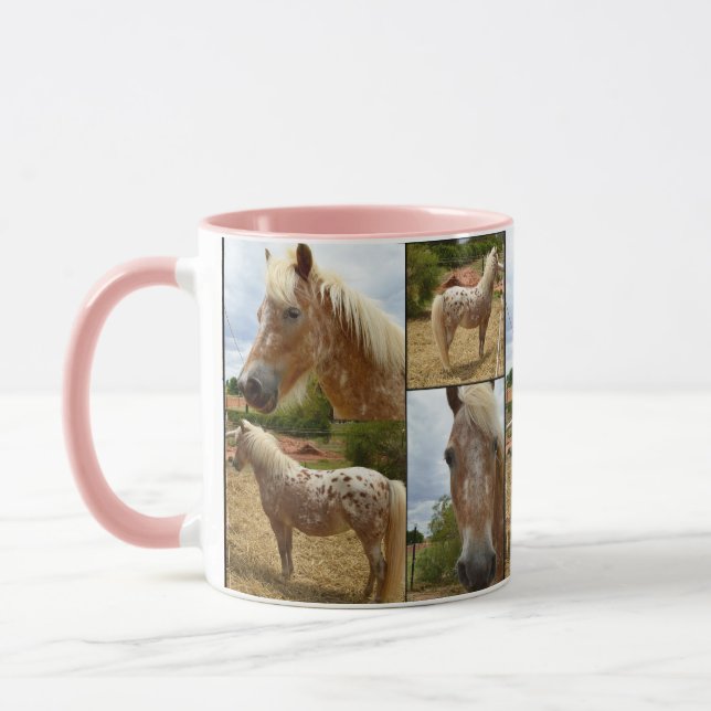 Tasse Appaloosa Horses, Photo Collage Pink Coffee Mug. (Gauche)