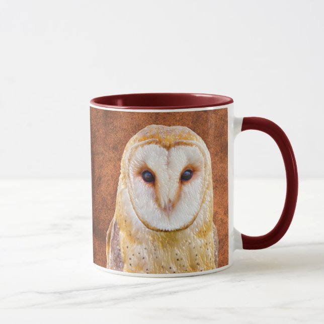 Tasse Aquarelle Chouette Oiseau Animal Nature art (Droite)