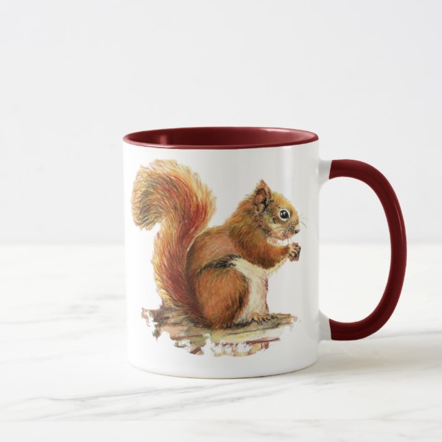 Tasse Aquarelle Cute Écureuil rouge Nature animale (Droite)