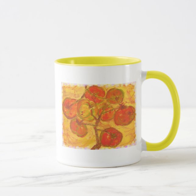 Tasse aquarelle de la grappe de tomates (Droite)