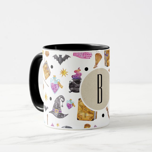 Tasse Aquarelle magique Halloween Fortune lunaire (Devant gauche)