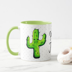 Tasse Aquarelle tendance Cactus et points noirs Hello Th