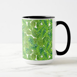 Tasse Aquarelle tropicale feuille design motif