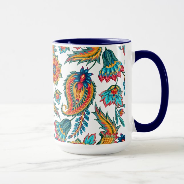 Tasse Aquarelles colorées Floral Paisley Motif (Droite)