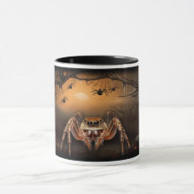 Tasse Araignée sauteuse et citrouilles d'Halloween