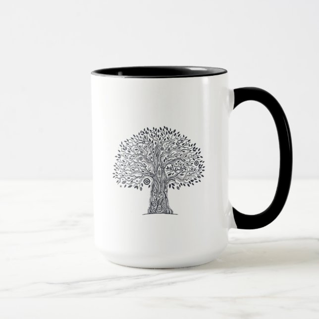 Tasse Arbre de griffonnage de la vie (Droite)
