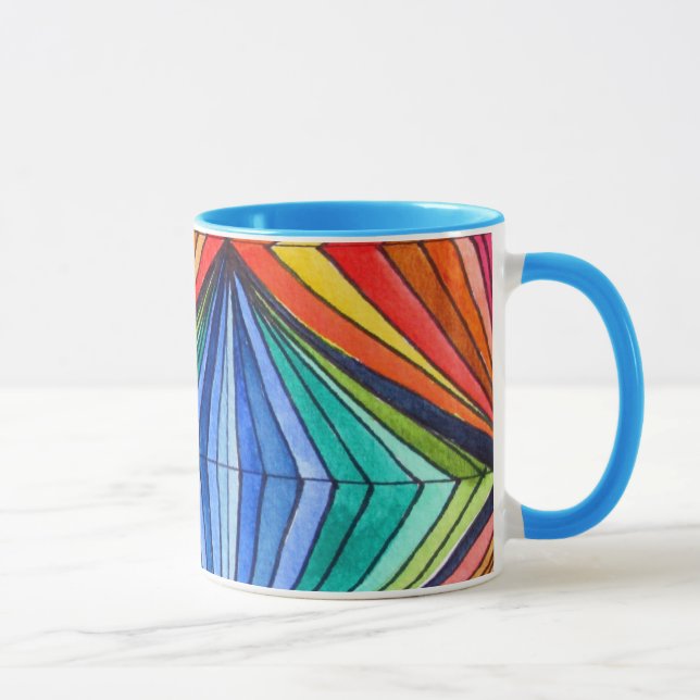 Tasse Arc-en-ciel - Art optique géométrique (Droite)