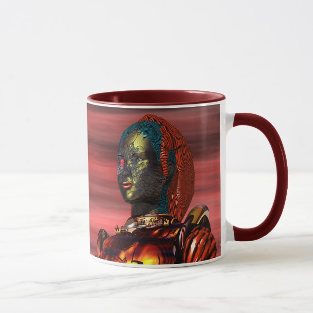 Tasse ARES CYBORG PORTRAIT Red Science Fiction Sci-Fi (Droite)