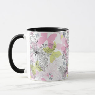Tasse Arrière - plan avec le papillon