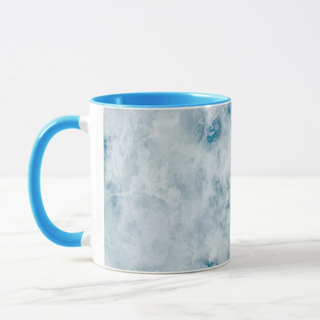 Tasse Arrière - plan bleu de marbre de texture (Gauche)