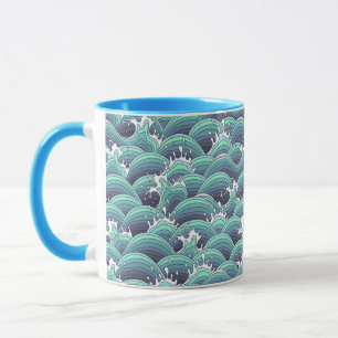 Tasse Arrière - plan décoratif de vague de mer