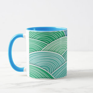 Tasse Arrière - plan des vagues vertes abstraites