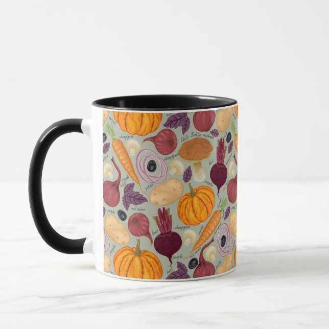 Tasse arrière - plan rétro à base de légumes frais (Gauche)