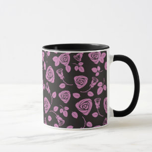 Tasse Arrière - plan rose floral
