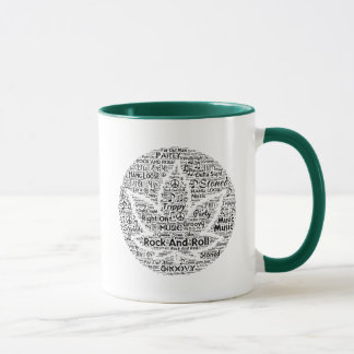 Tasse Art de mot de feuille de pot de rock