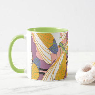 Tasse Art Déco vintage jazz pochoir dragonflies de jardi