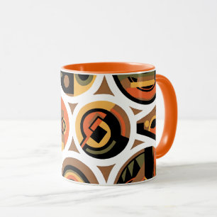 Tasse Art Déco vintage pochoir jazz cercles géométriques