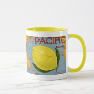 Tasse Art d'étiquette de caisse de fruits vintage Pacifi