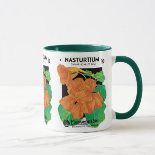 Tasse Art d'étiquette de paquet de graines vintage, fleu