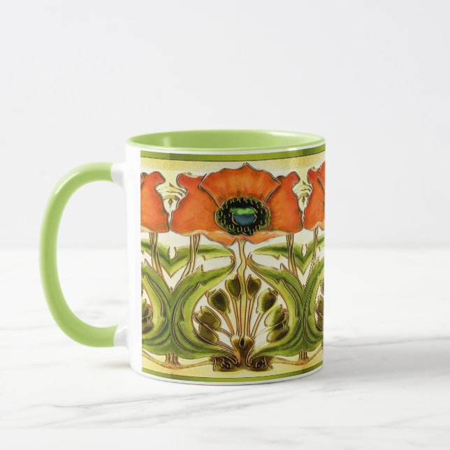 TASSE ART NOUVEAU POIVRE ROUGE VERT STYLISÉ (Gauche)