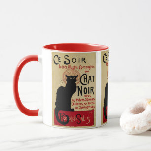 Tasse Art Nouveau vintage, Ce Soir Conversation Noir Cha