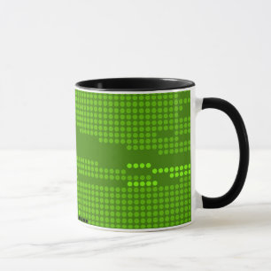 TASSE ART POINTS DE RÉTRO DE NEON NOIR EN LIME VERT