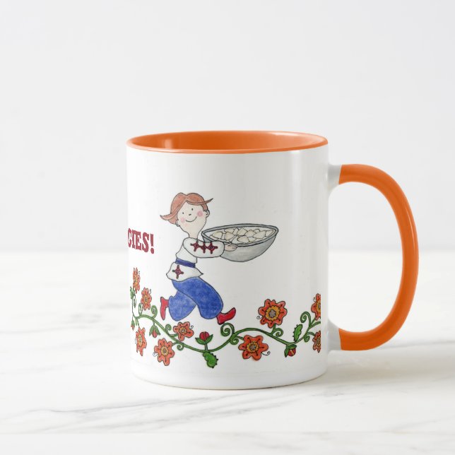 Tasse Art populaire d'Ukrainien de garçon de Perogie (Droite)