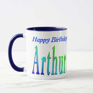 Tasse Arthur, Joyeux Anniversaire Logo Bleu Combo Café M