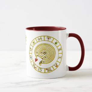 Tasse ASTRAL LABYRINTH GOLD ZODIAC CHART Astrologie